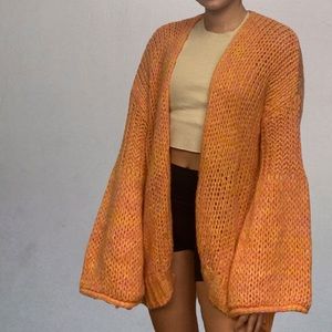 Free People Oversized Orange Cardigan XS NWT
